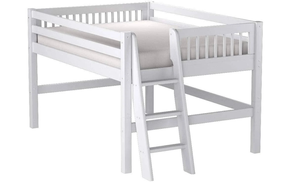 Twin Low Loft Bed with Lateral Ladder, White N315995