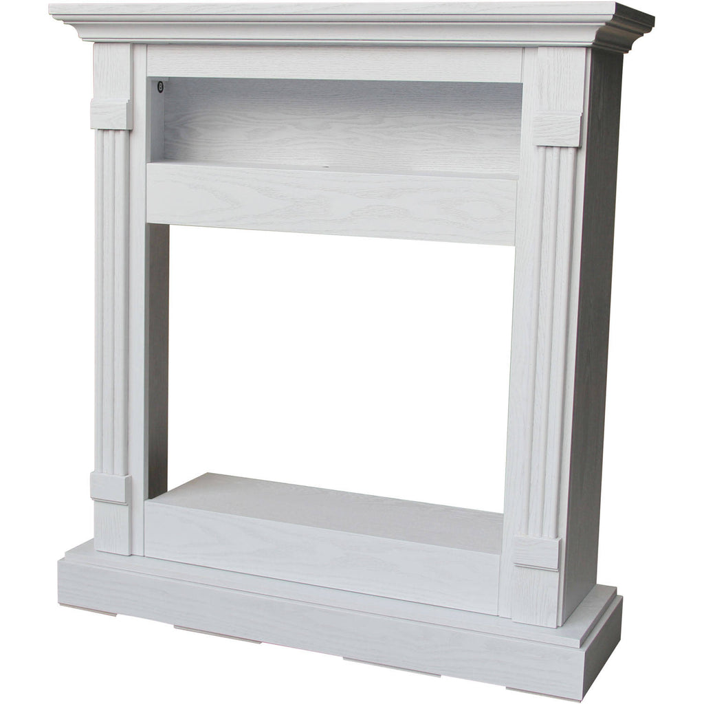 White Fireplace Mantel with Electronic Fireplace Insert J157