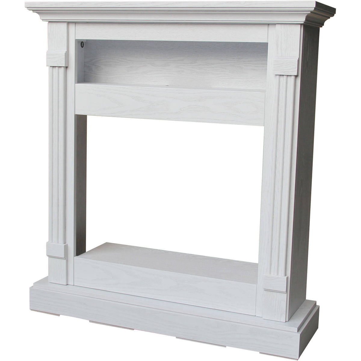 White Fireplace Mantel with Electronic Fireplace Insert J157