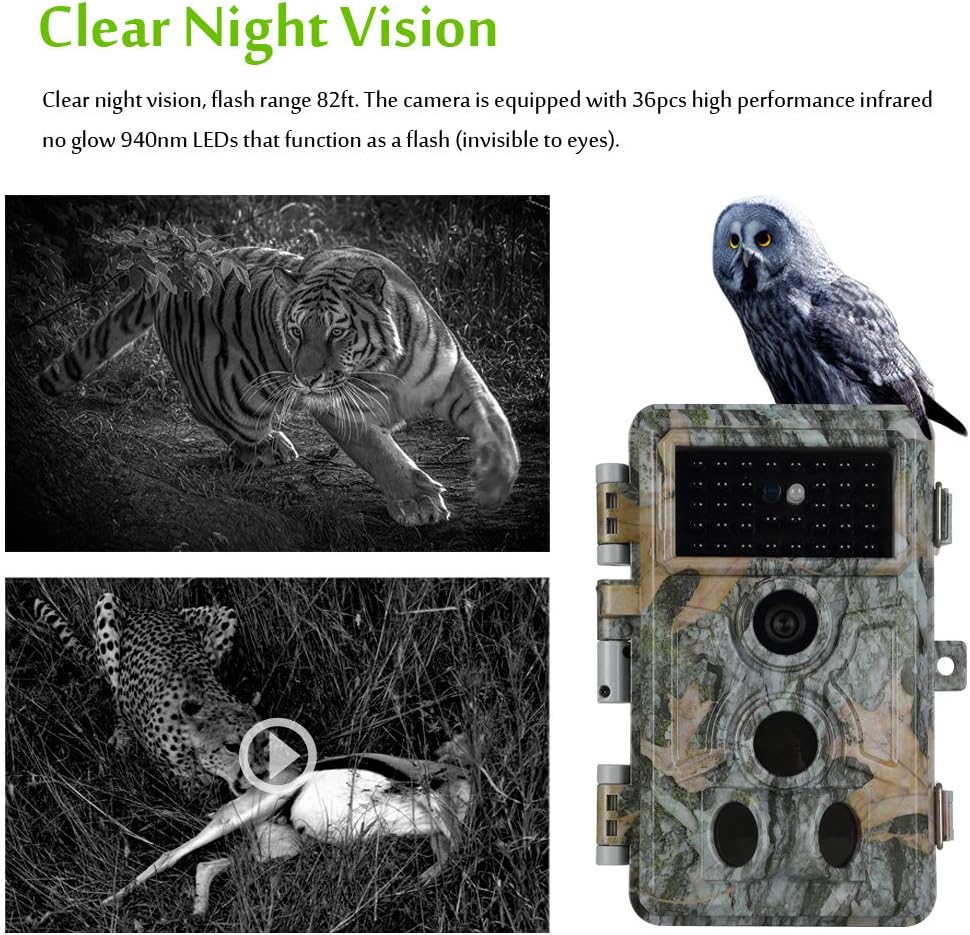 20MP 1080P Night Vision Motion Detection IP66 Waterproof Trail & Hunting Camera Pack of 2 P92139