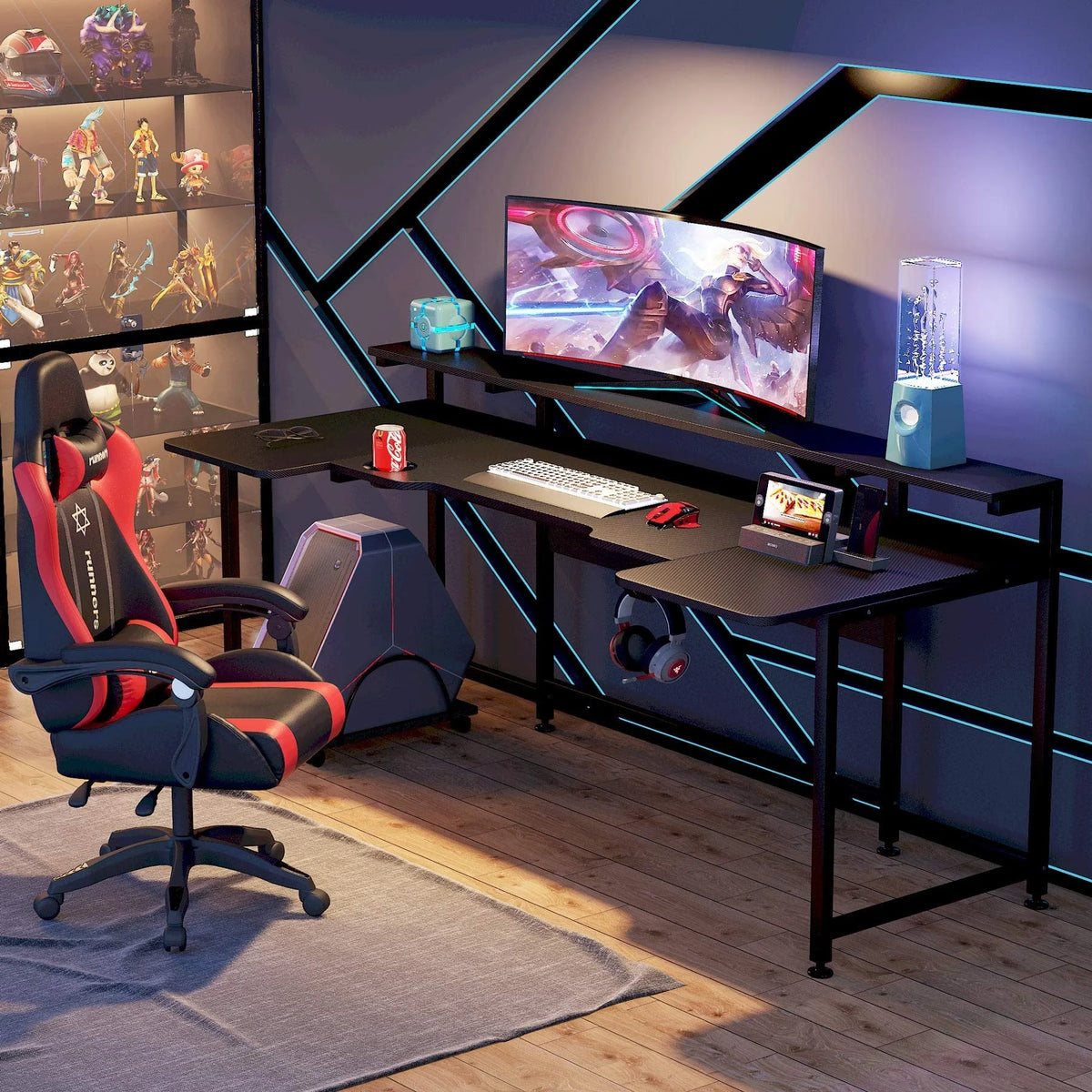 U Shaped Computer Desk with Hutch Z484