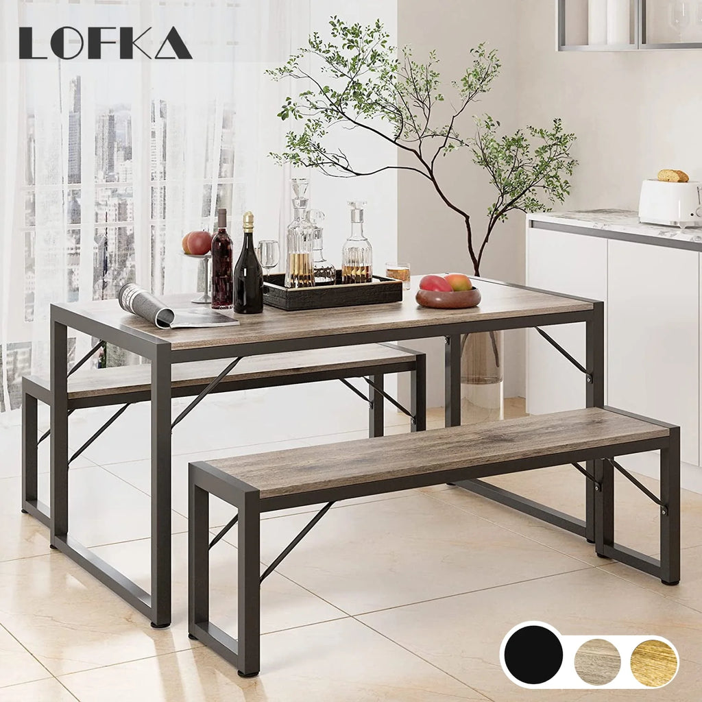 Black Modern Dining Table and Chairs for 4 D28891