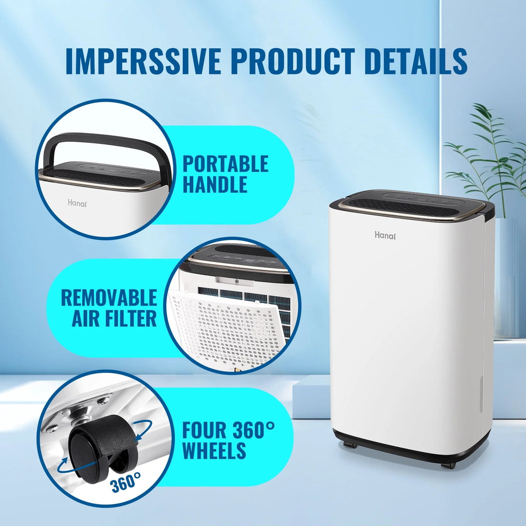 30 Pint Portable Dehumidifier with 3 Modes & Timer L213