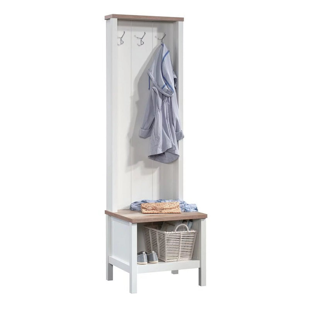 Soft White Entryway Bench with Storage S32335