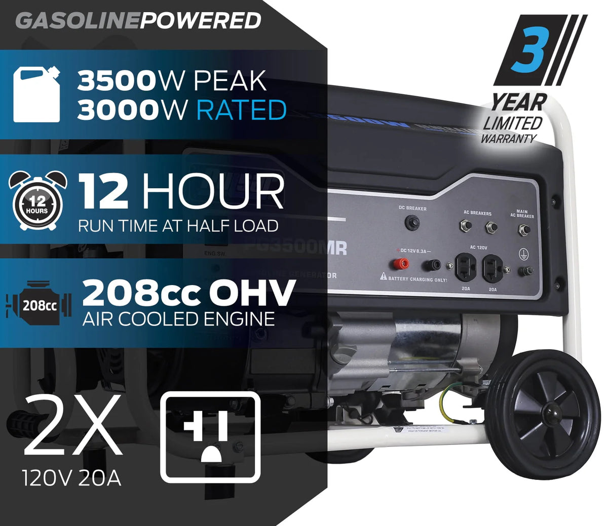 3500-Watt Gas Powered Portable Generator Y41215
