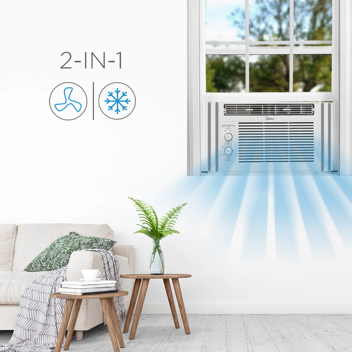 5,000 BTU 150 Sq Ft White Window Air Conditioner S221436