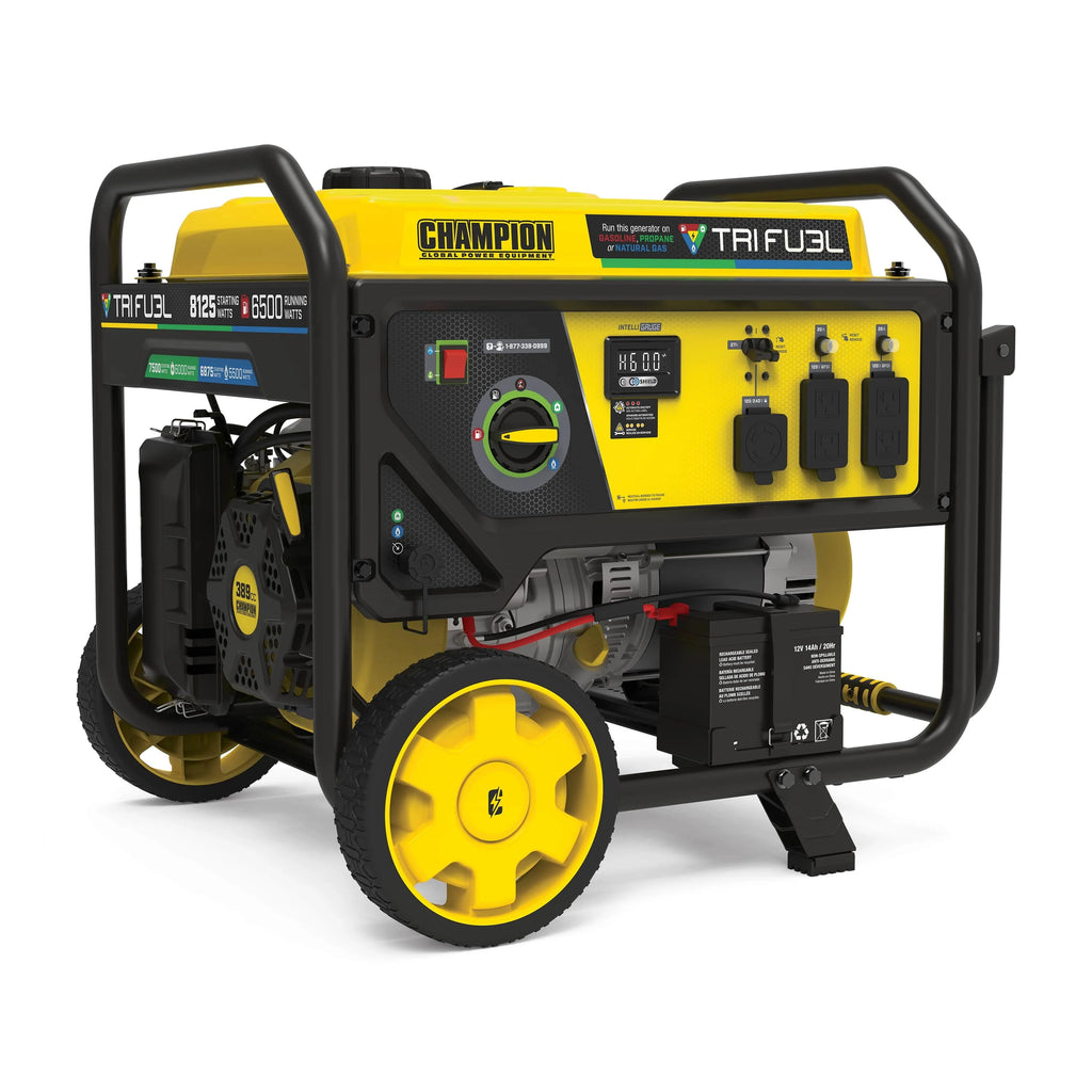 6500-Watt Tri-Fuel Portable Generator with Electric Start E468011