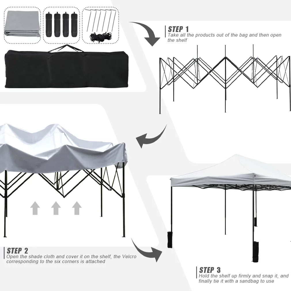 10x20 Pop Up Canopy Tent with Backpack Bag E3318