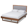 Gray Upholstered Wood King Size Platform Bed M873