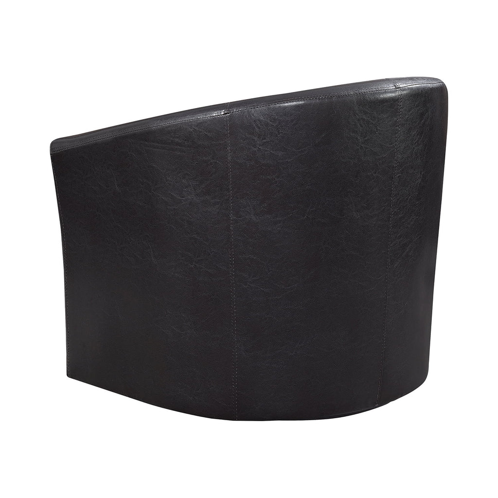 Dark Brown Upholstery Sloped Arm Swivel Accent Chair L351688