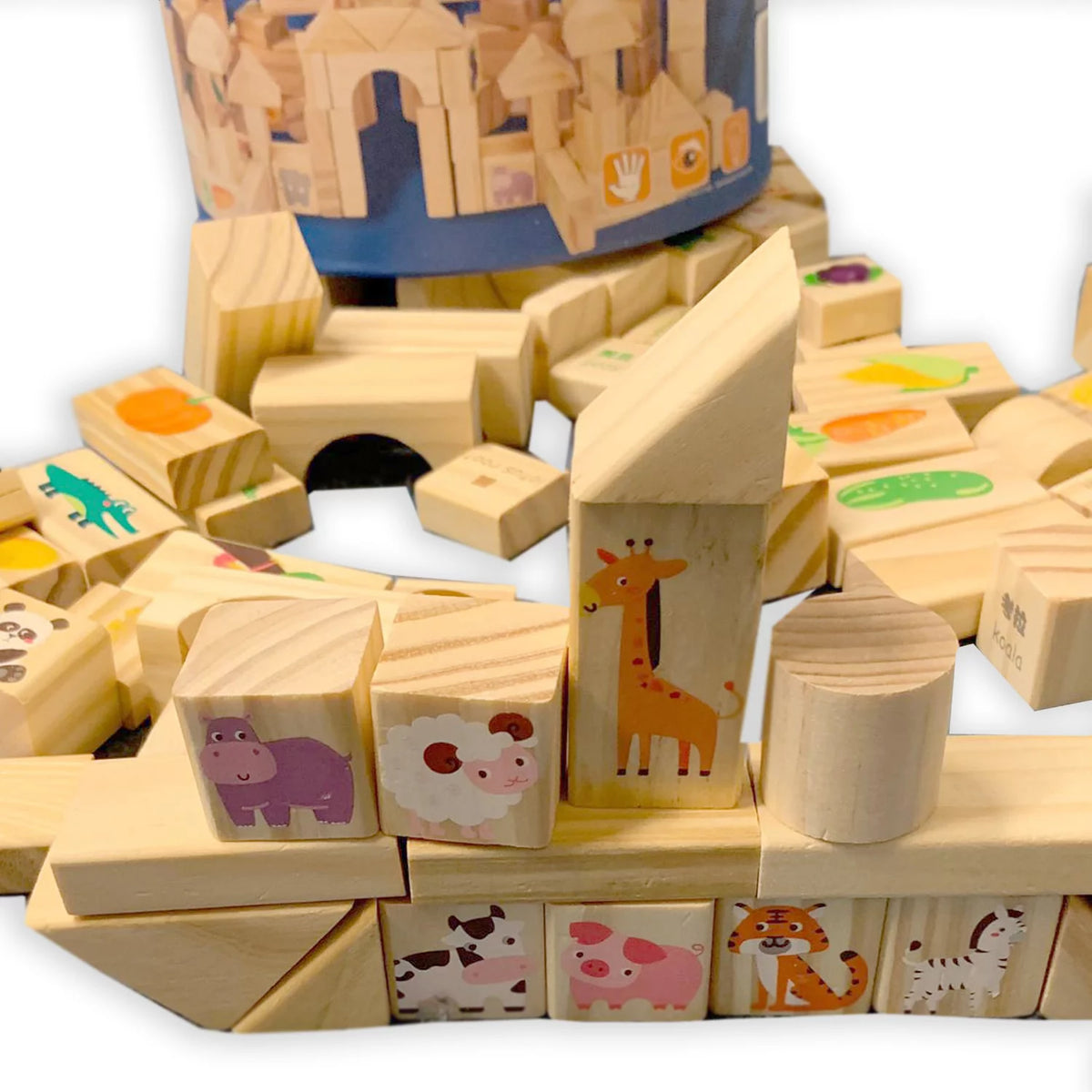 Montessori Wooden Blocks 110 Pieces Set Z96090