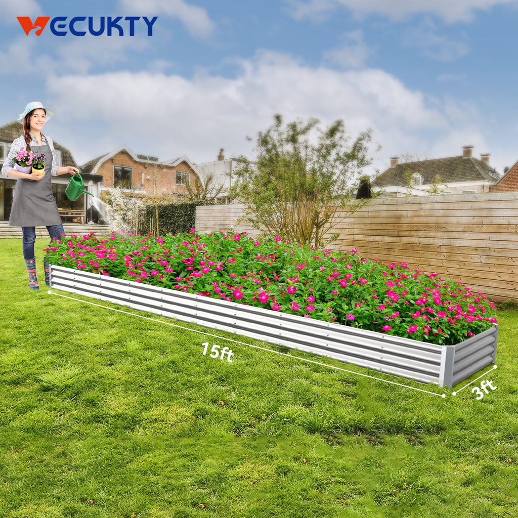 9x3x1 ft Galvanized Raised Garden Bed 2 Pack R449191