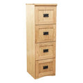 4-Drawer Vertical Filing Cabinet Light Brown F37127