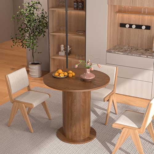 Round Dining Table for 2 with Wood Strip Base E646353