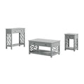 Gray Set of 3 Coffee & End Table with Drawers X68126