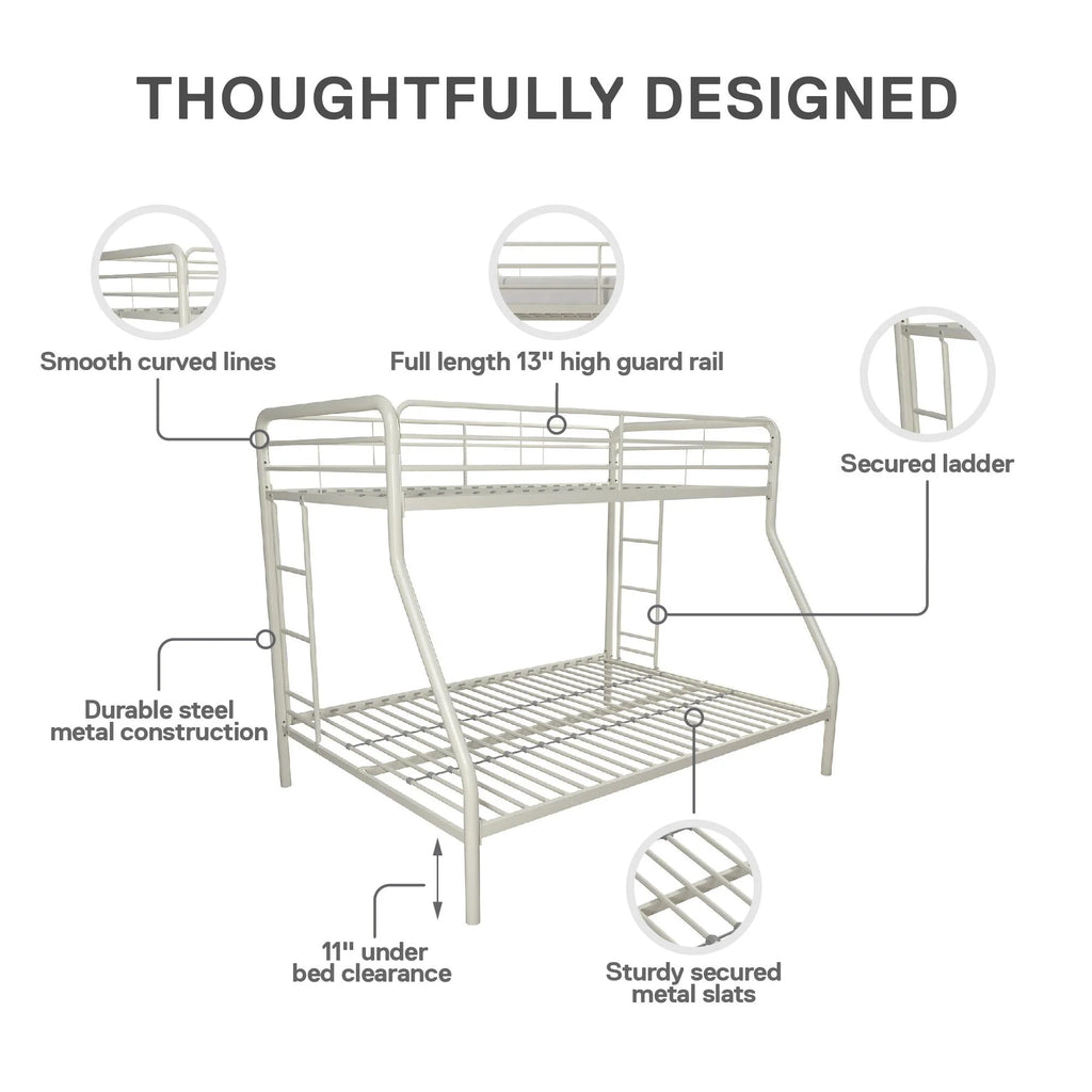 Black Twin over Full Metal Bunk Bed with Ladders J48683