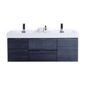 60 in. Double Sink Wall Mount Gray Oak Bathroom Vanity S812109