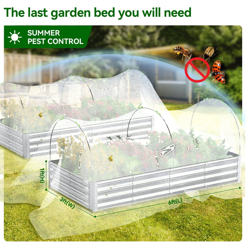 9x3x1 ft Galvanized Raised Garden Bed 2 Pack R449191