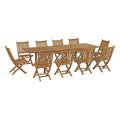 11 Piece Outdoor Patio Teak Dining Set O22882