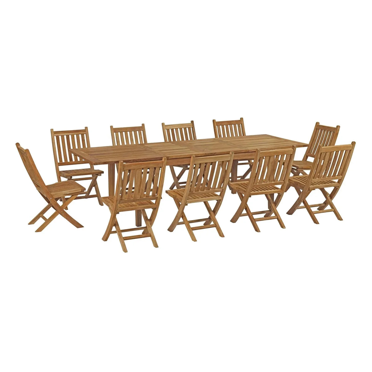 11 Piece Outdoor Patio Teak Dining Set O22882