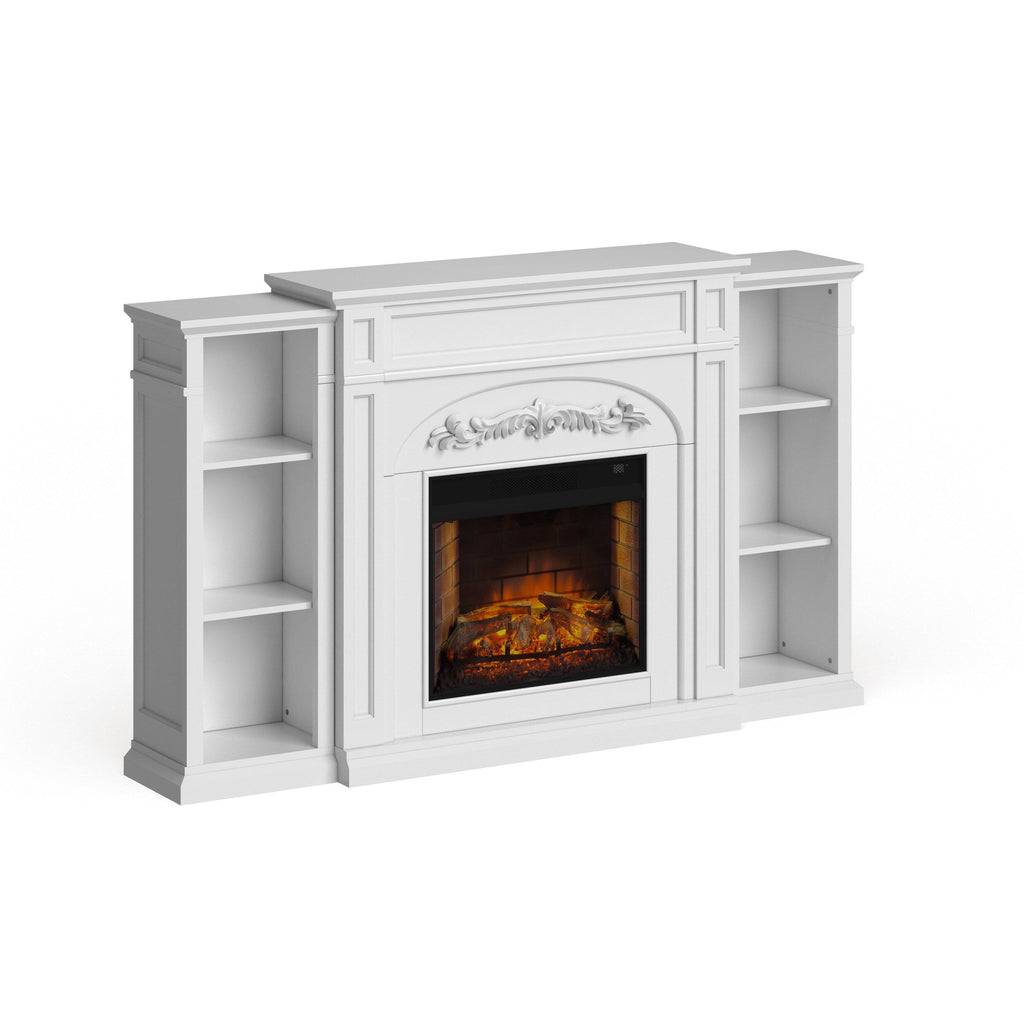 White Electric Fireplace Bookcase E624