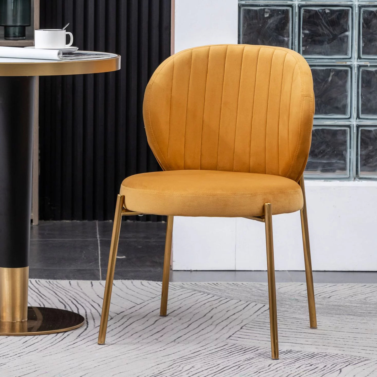 White 3-Piece Round Dining Table with 2 Chairs B425