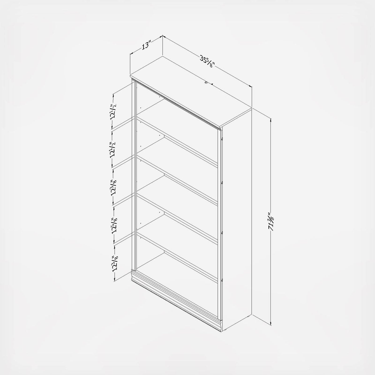 Black Oak 4 Shelf Bookcase S947716