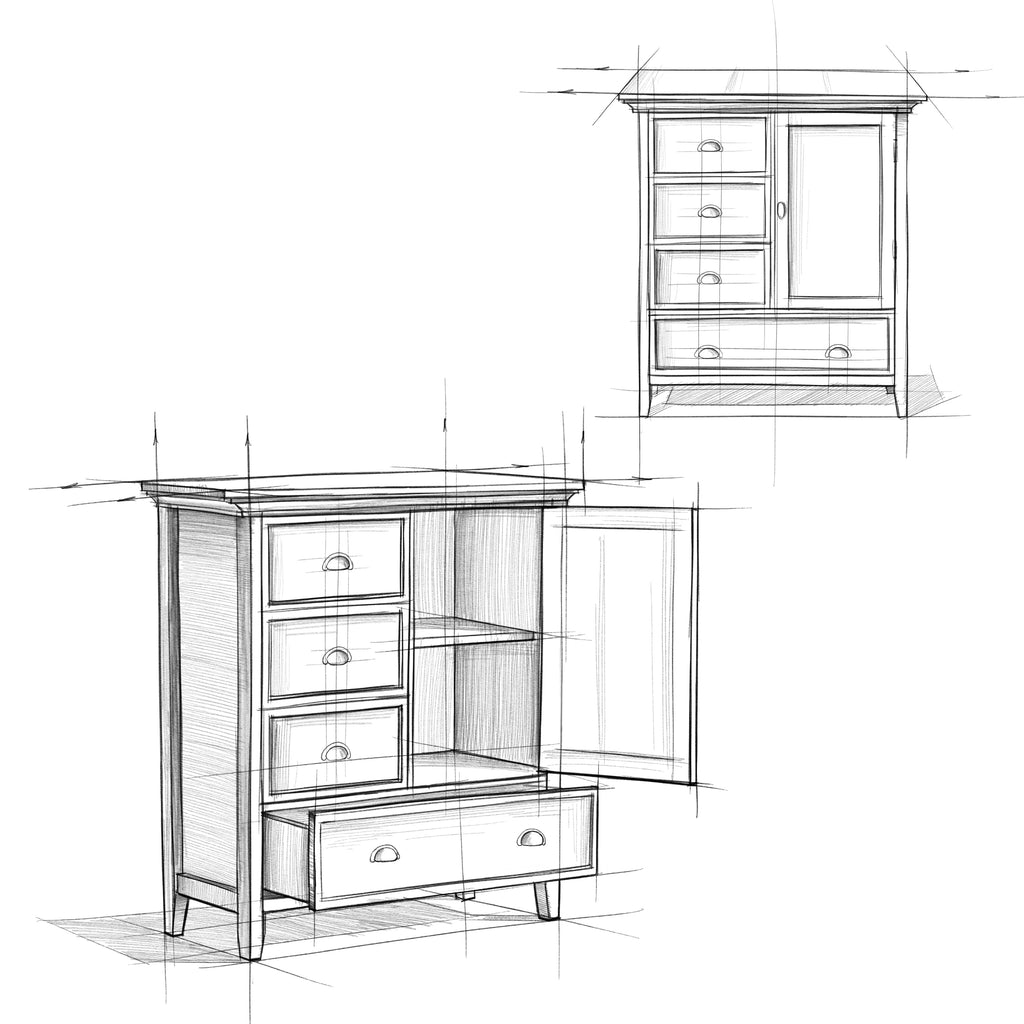 White Solid Wood Storage Cabinet W74653