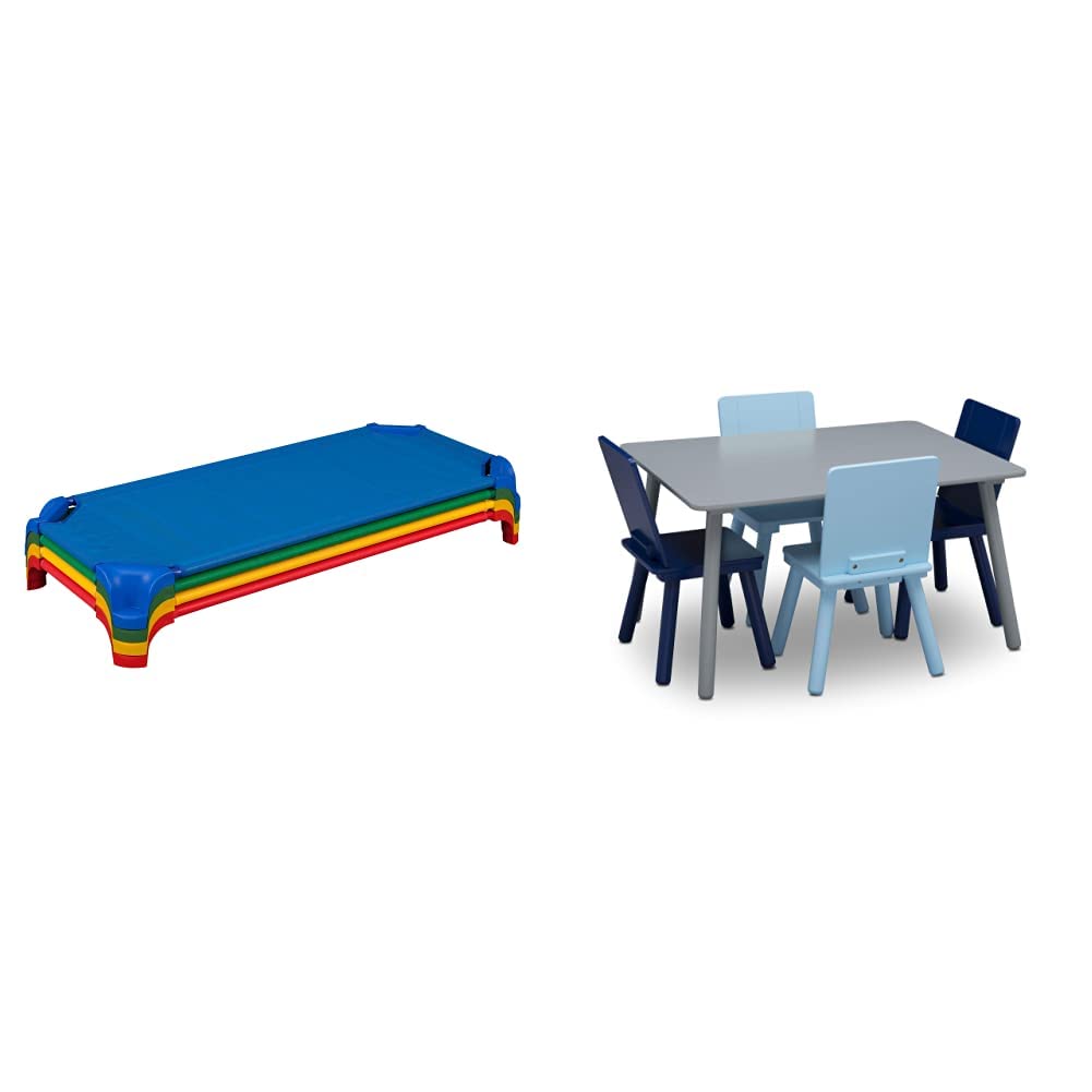 Blue Stackable Daycare Cot with Easy Lift Corners Z5033