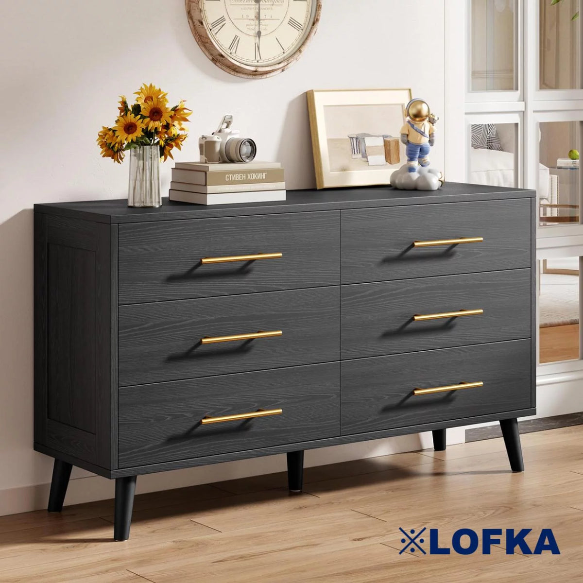 White 6 Drawer Dresser T54284