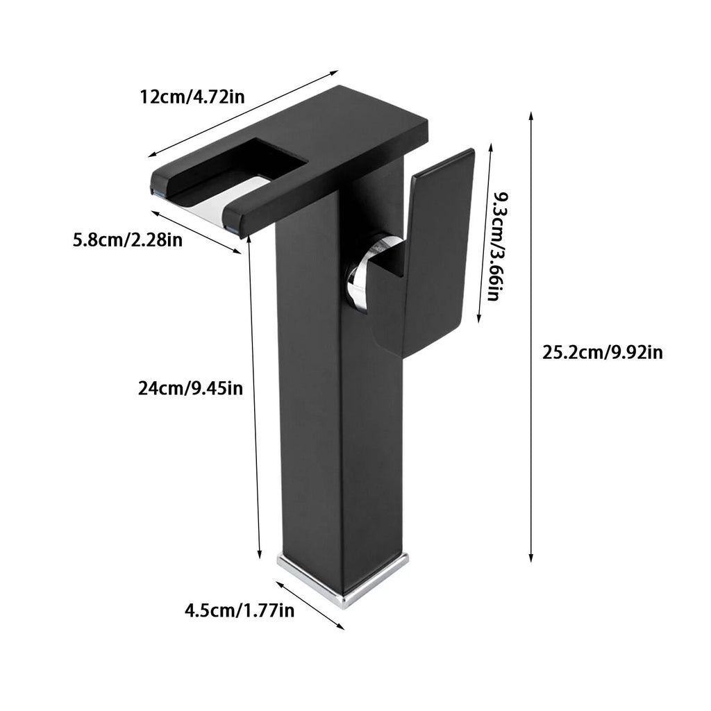 Waterfall Single-Handle Vessel Sink Faucet with LED Light O7598