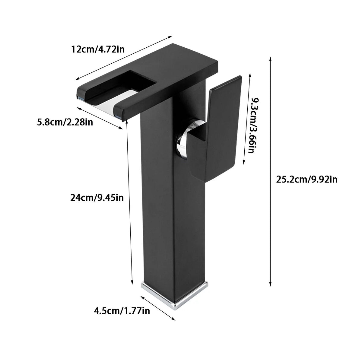 Waterfall Single-Handle Vessel Sink Faucet with LED Light O7598