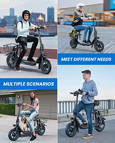 Electric Scooter with Seat, 450W Motor, Foldable J6085