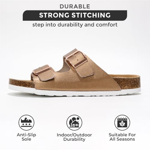 Genuine Leather Flat Sandals Women Memory Foam V391