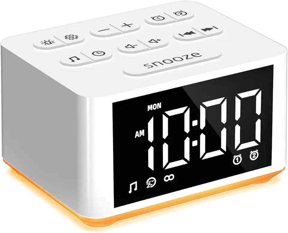 3 in 1 Sound Machine Dual Alarm Clock Night Light White Noise Machine X542