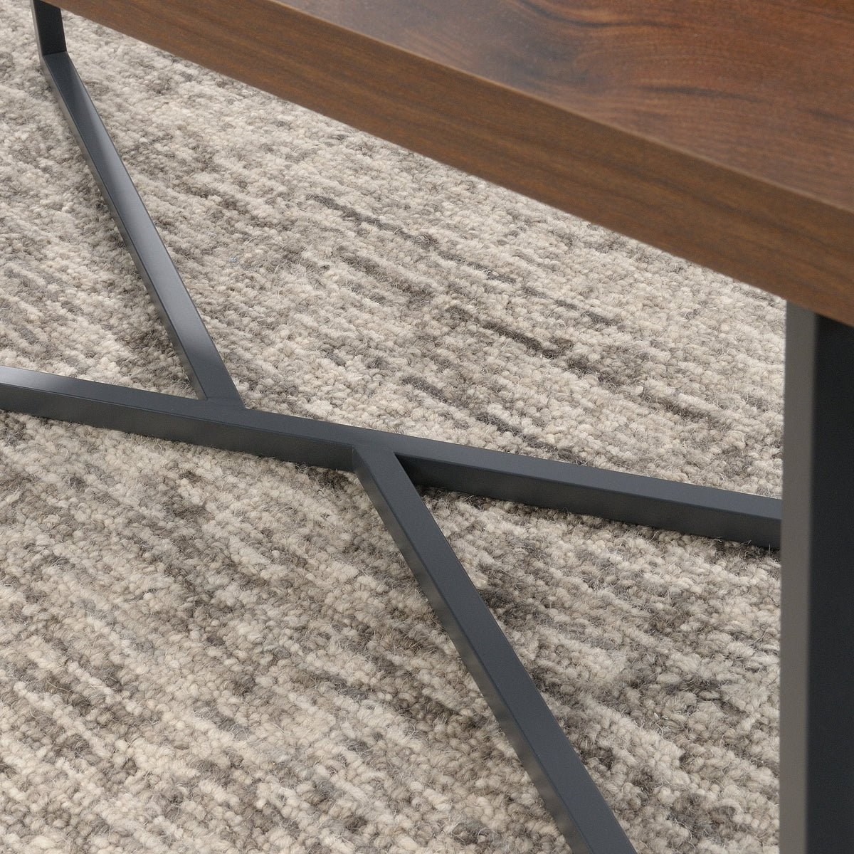 Metal Coffee Table, Grand Walnut Finish Q40880