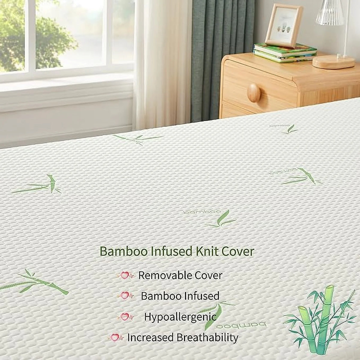 8 Inch Green Tea Gel Memory Foam Queen Mattress D612