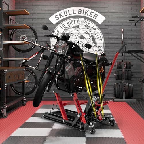 1500 LBS Hydraulic Motorcycle Lift with Footplates G8179