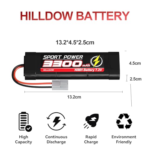 7.2V 3300mAh NiMH RC Battery 2 Packs S3856