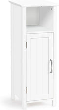 White Bathroom Floor Storage Cabinet with Single Door Adjustable Shelf J187030