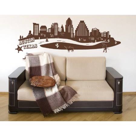 Dark Gray Cityscape Wall Decal 99in x 34in W611003