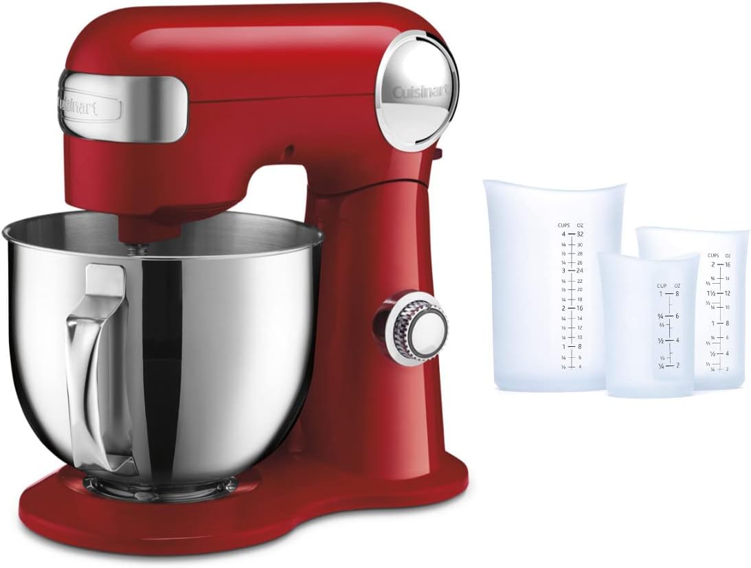 Red 5.5-Quart Stand Mixer with Measuring Cup Set of 3 N578