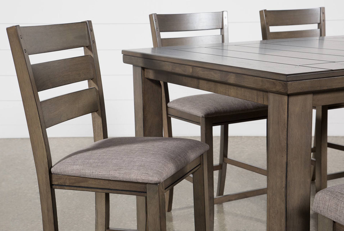 6 Piece Grey Wood Counter Height Dining Table Set N31194