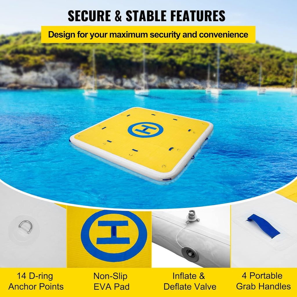 8 x 8 ft Inflatable Dock Floating Platform H163