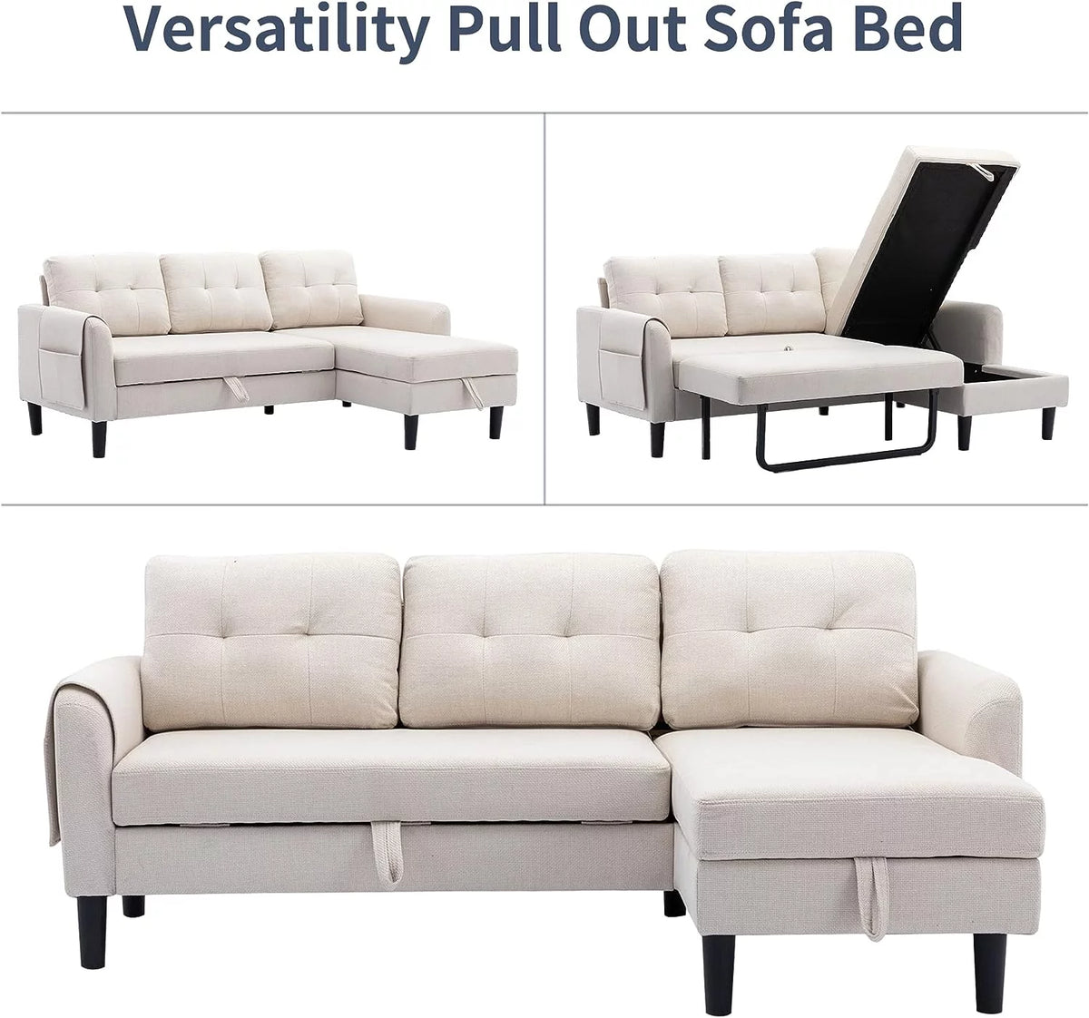 L Shaped Sectional Sofa with Storage Chaise I4408