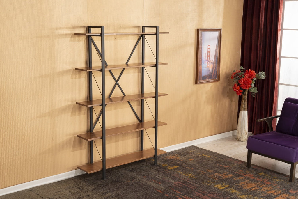 5 Tier Solid Wood Bookcase Q49341