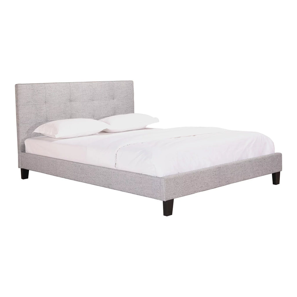 Light Gray Fabric King Platform Bed D114