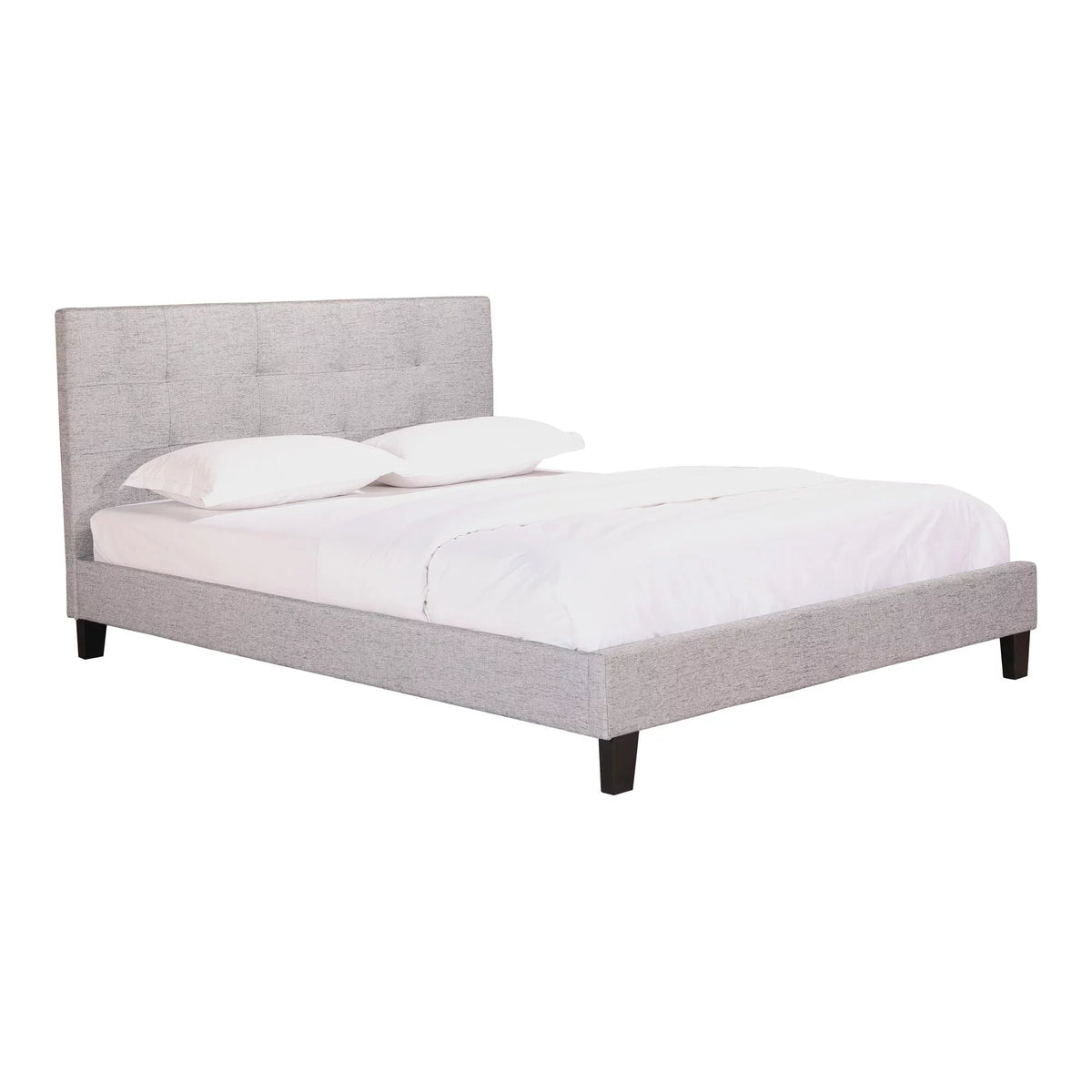 Light Gray Fabric King Platform Bed D114