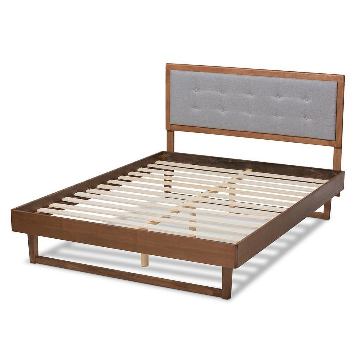Gray Upholstered Wood King Size Platform Bed M873