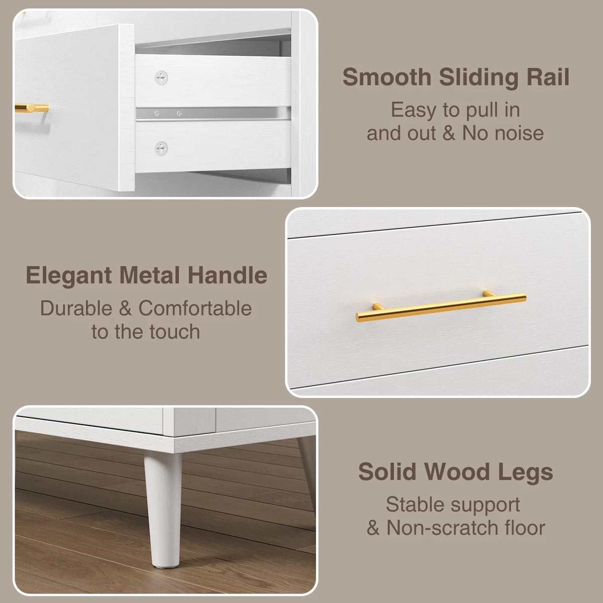 White 6 Drawer Dresser T54284